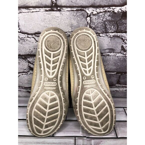 Crocs Melbourne II Khaki Canvas Slip on Loafers Boat Shoes Women’s Sz 6M US/36EU - Picture 12 of 16